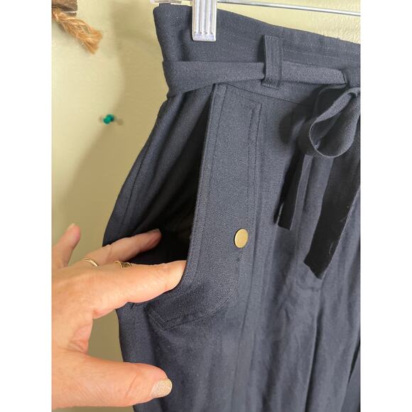 Ulla Johnson Alandra Pants Raven Black High Waisted Pockets Crepe,size 2,MSRP425 - Picture 3 of 16